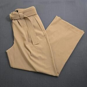 Ann Taylor Women 14 Cafe Au Lait Tan The Belted Straight Leg Pant NWT